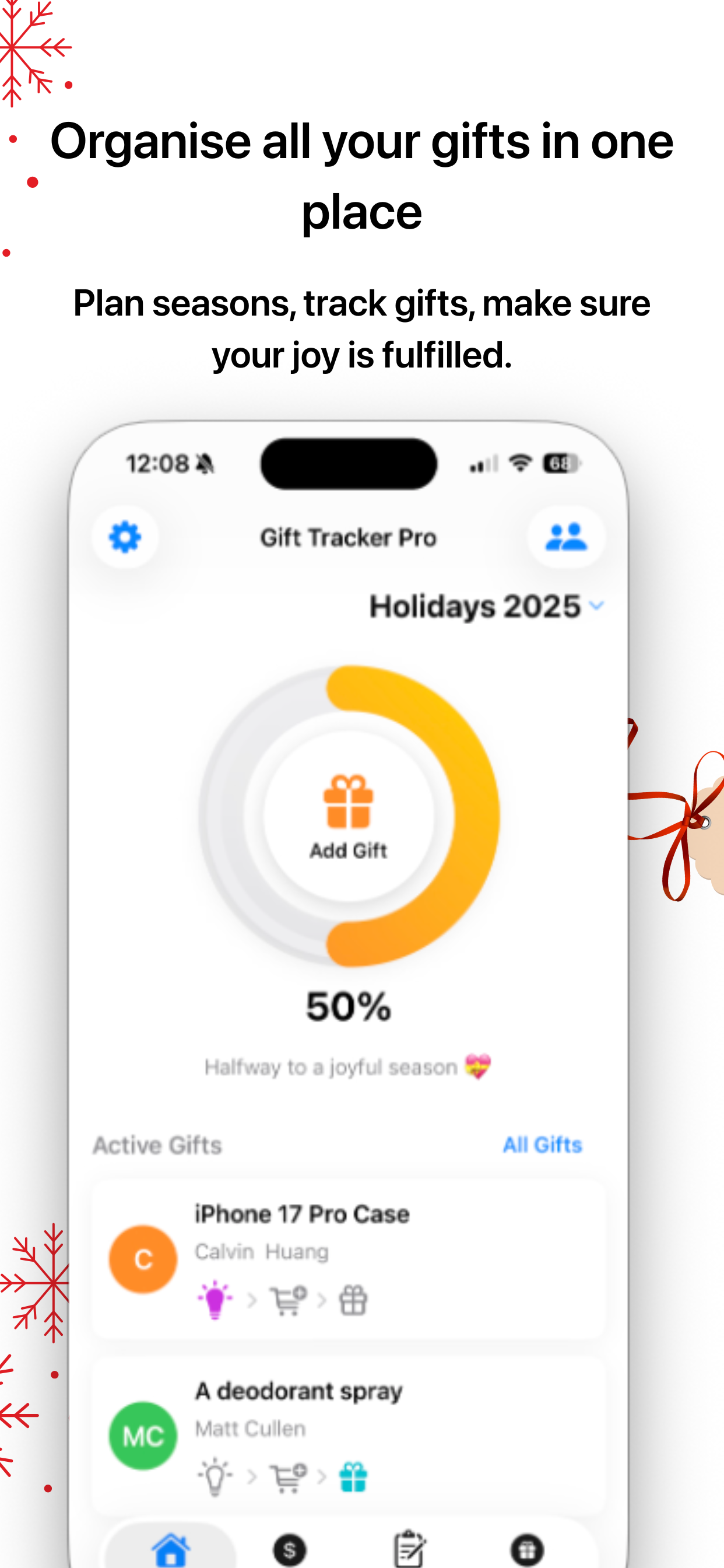 GiftTracker Screenshot 2